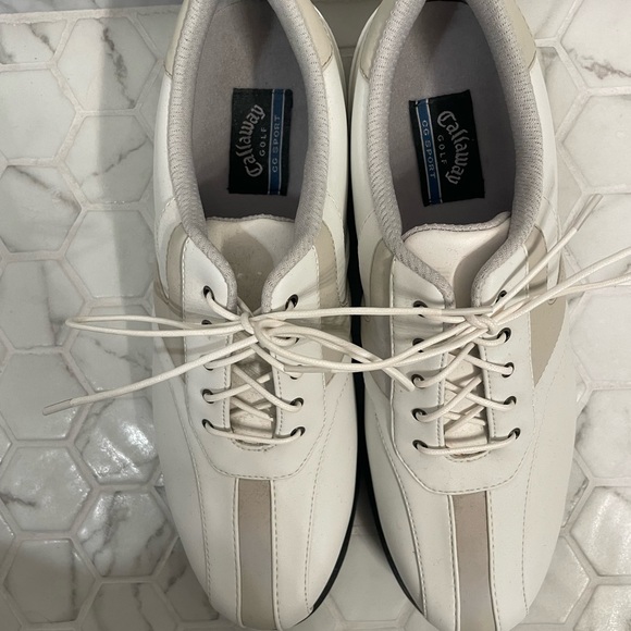 NWOT white and taupe Callaway Golf CG Sport women’s golf shoes, size US 8.5 - Picture 2 of 8